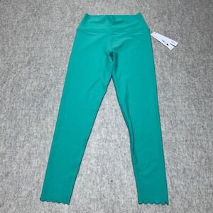 NWT AQUA High Waisted Scallop Hem Leggings Aqua Green Women's‎ Size S